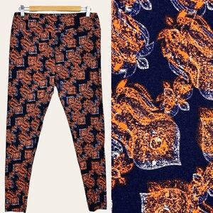 LuLaRoe Trippy Earthy Paisley Printed High Rise Casual Lounge Pants Leggings TC
